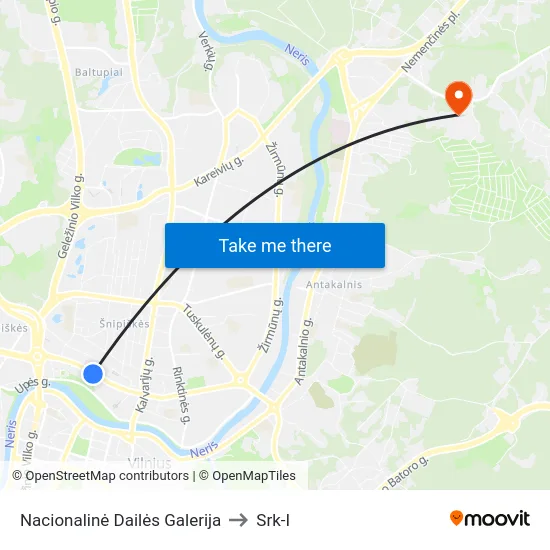Nacionalinė Dailės Galerija to Srk-I map