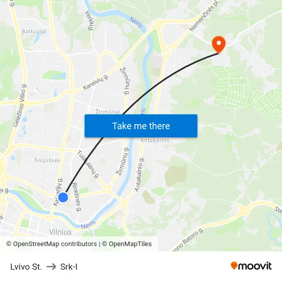 Lvivo St. to Srk-I map