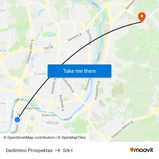 Gedimino Prospektas to Srk-I map