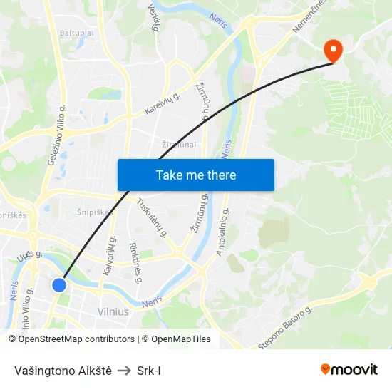 Vašingtono Aikštė to Srk-I map