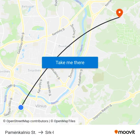 Pamėnkalnio St. to Srk-I map