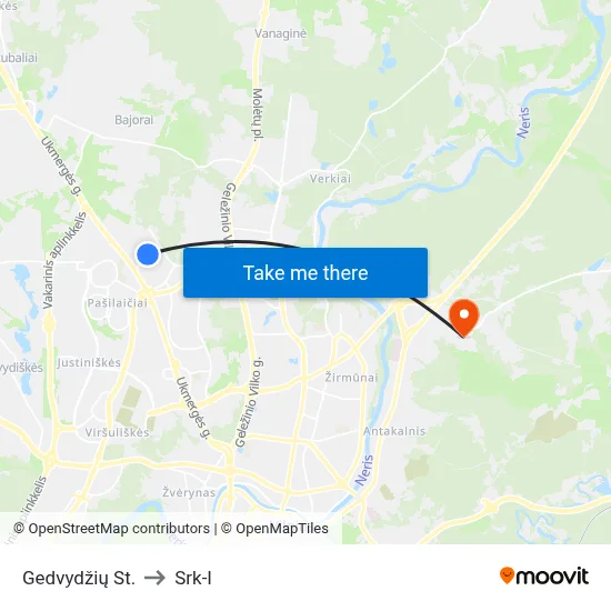 Gedvydžių St. to Srk-I map