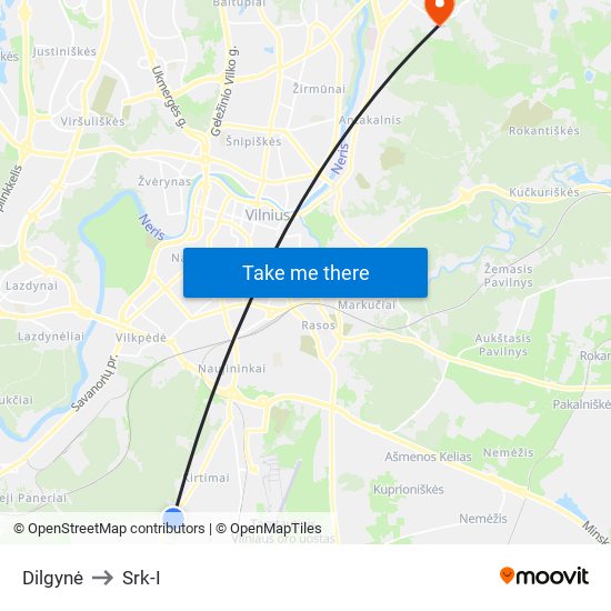 Dilgynė to Srk-I map