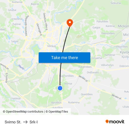 Svirno St. to Srk-I map