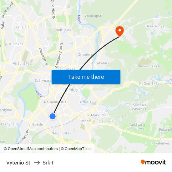 Vytenio St. to Srk-I map