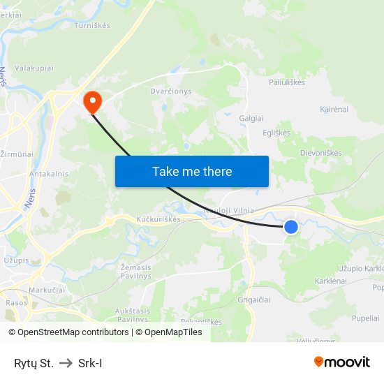 Rytų St. to Srk-I map