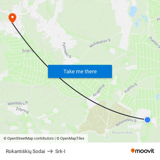 Rokantiškių Sodai to Srk-I map