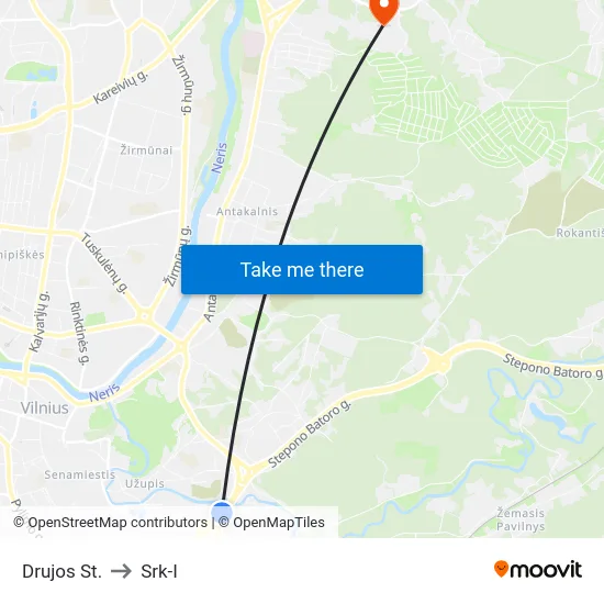 Drujos St. to Srk-I map