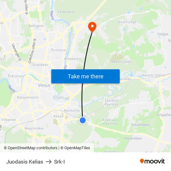 Juodasis Kelias to Srk-I map