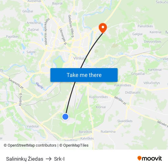 Salininkų Žiedas to Srk-I map