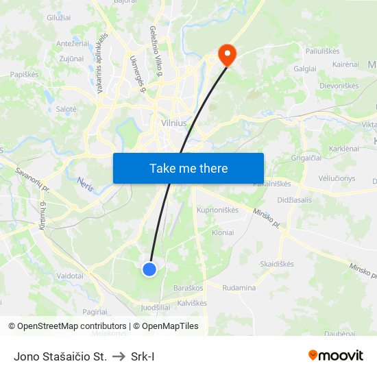 Jono Stašaičio St. to Srk-I map