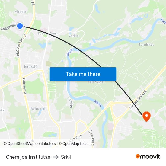 Chemijos Institutas to Srk-I map