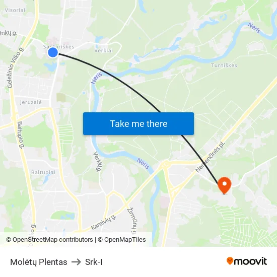 Molėtų Plentas to Srk-I map