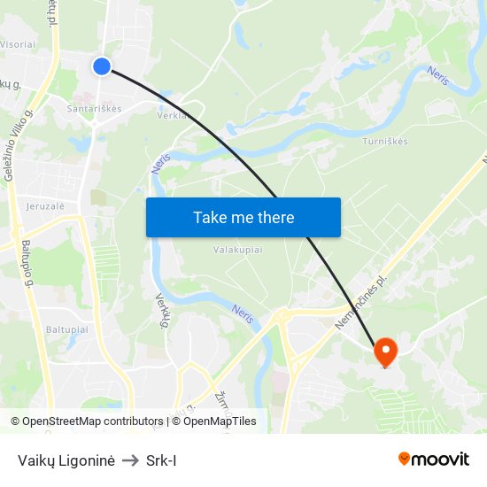 Vaikų Ligoninė to Srk-I map