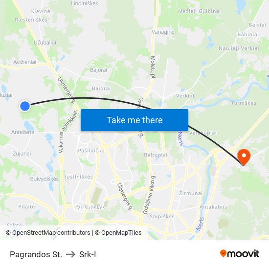 Pagrandos St. to Srk-I map