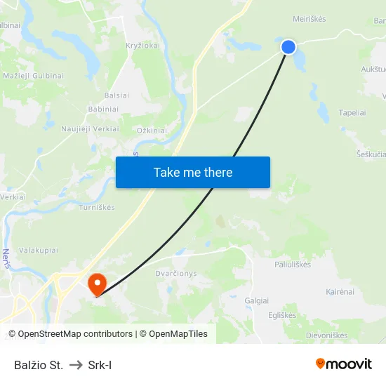 Balžio St. to Srk-I map