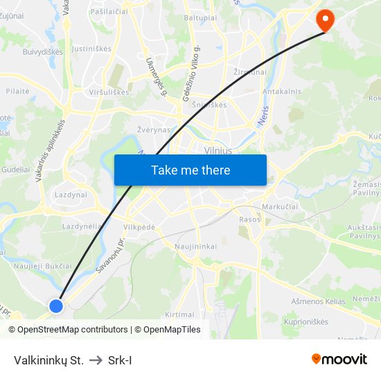 Valkininkų St. to Srk-I map