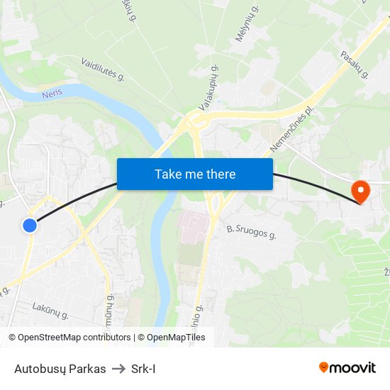 Autobusų Parkas to Srk-I map