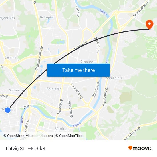 Latvių St. to Srk-I map