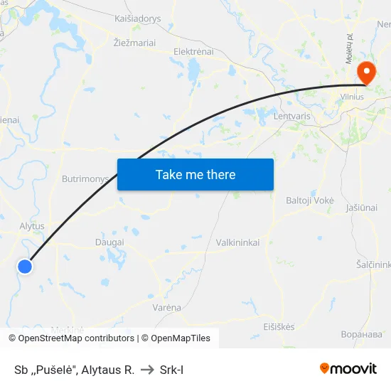 Sb ,,Pušelė", Alytaus R. to Srk-I map