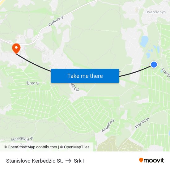 Stanislovo Kerbedžio St. to Srk-I map