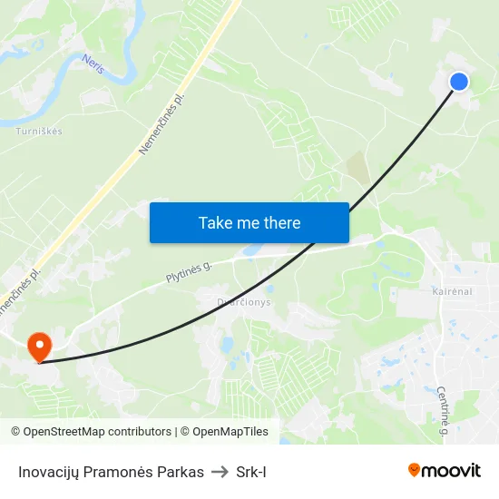 Inovacijų Pramonės Parkas to Srk-I map