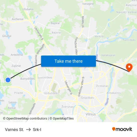 Varnės St. to Srk-I map