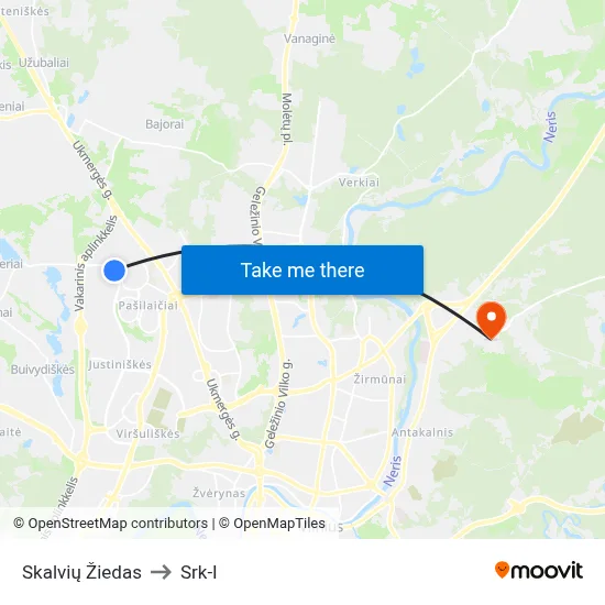 Skalvių Žiedas to Srk-I map