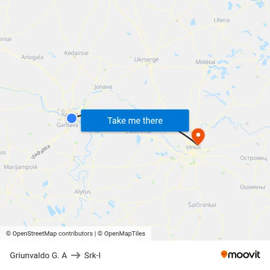 Griunvaldo G. A to Srk-I map