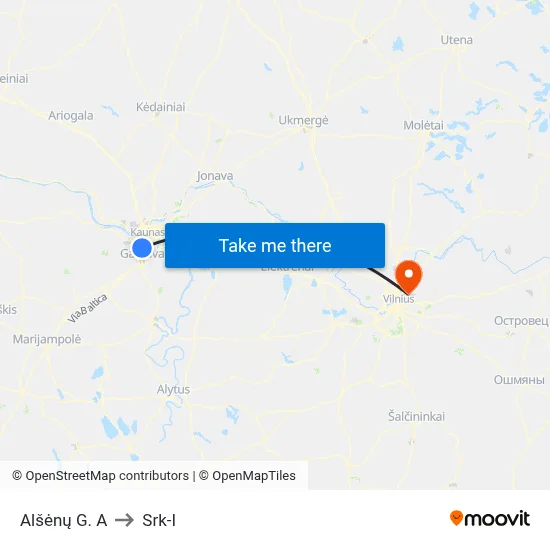 Alšėnų G. A to Srk-I map