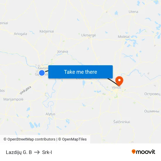 Lazdijų G. B to Srk-I map