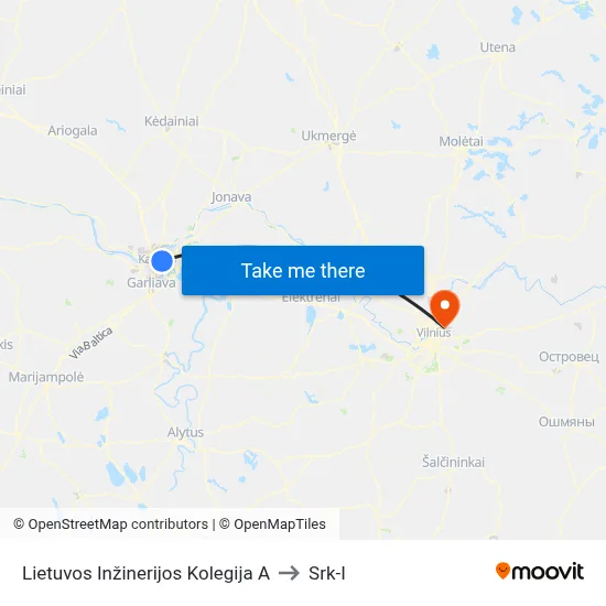 Lietuvos Inžinerijos Kolegija A to Srk-I map