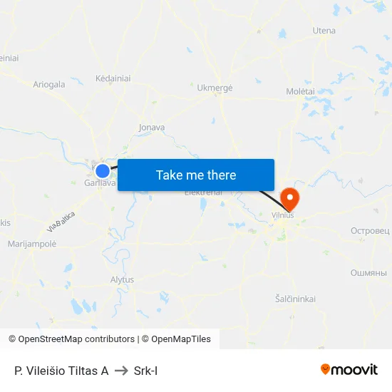 P. Vileišio Tiltas A to Srk-I map