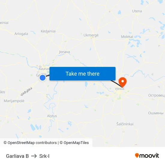 Garliava B to Srk-I map