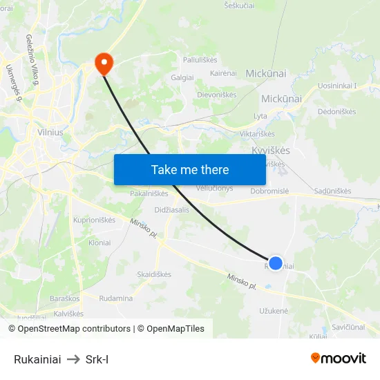 Rukainiai to Srk-I map