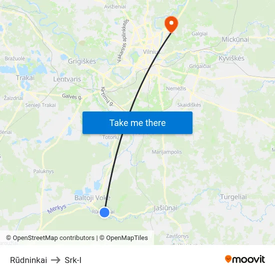 Rūdninkai to Srk-I map