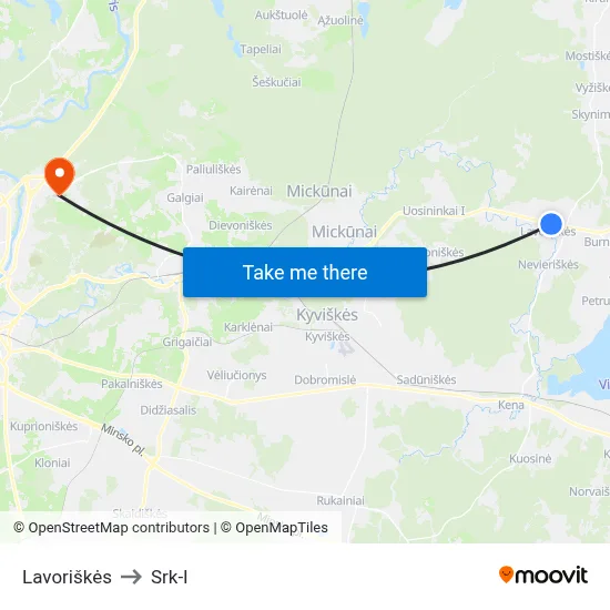 Lavoriškės to Srk-I map