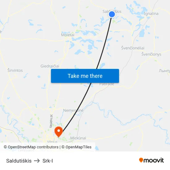 Saldutiškis to Srk-I map