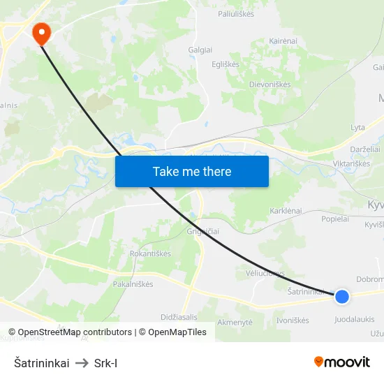 Šatrininkai to Srk-I map