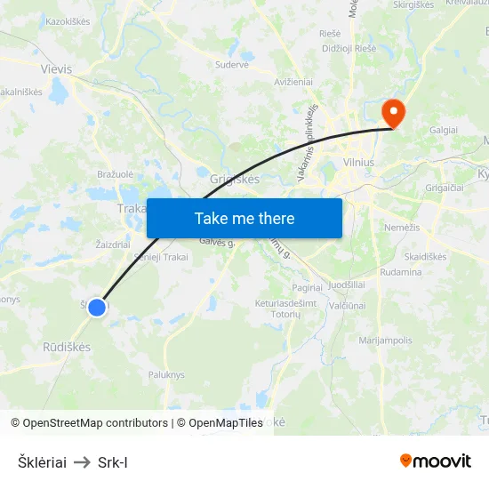 Šklėriai to Srk-I map