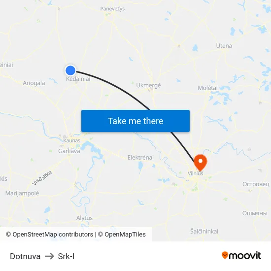 Dotnuva to Srk-I map
