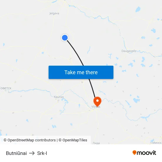 Butniūnai to Srk-I map