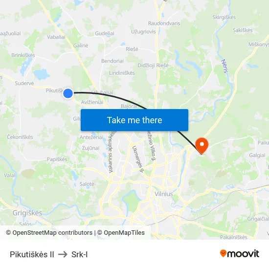 Pikutiškės II to Srk-I map