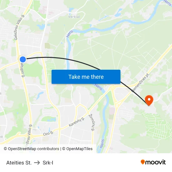 Ateities St. to Srk-I map