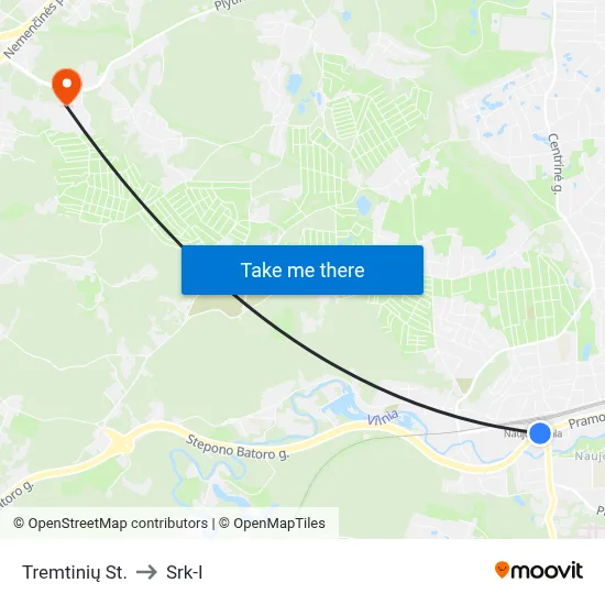 Tremtinių St. to Srk-I map