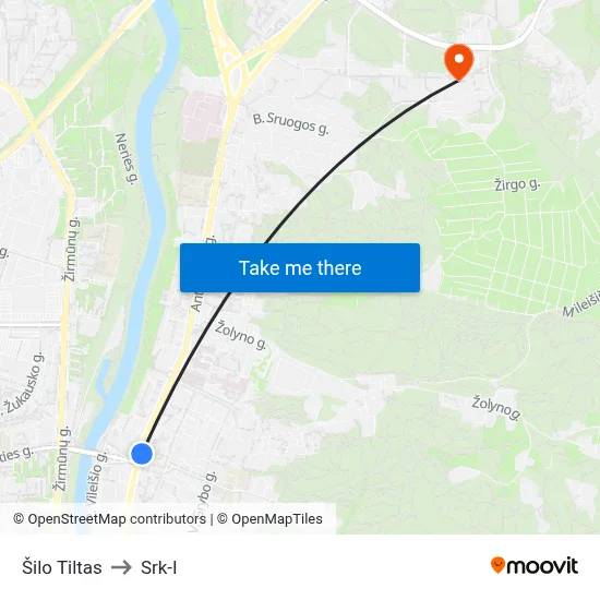 Šilo Tiltas to Srk-I map