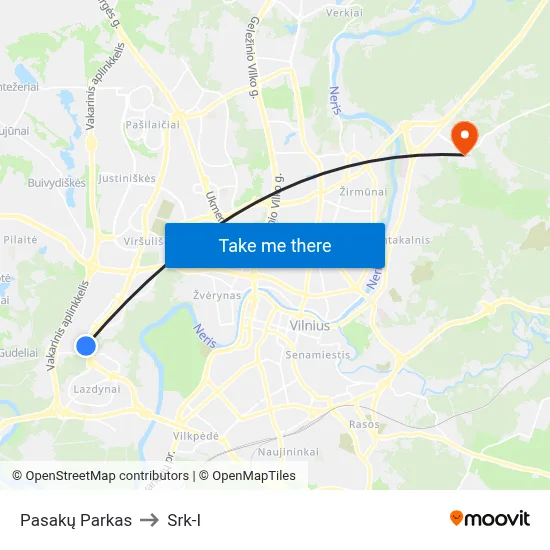 Pasakų Parkas to Srk-I map