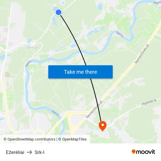 Ežerėliai to Srk-I map