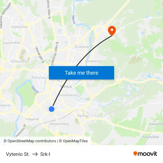 Vytenio St. to Srk-I map