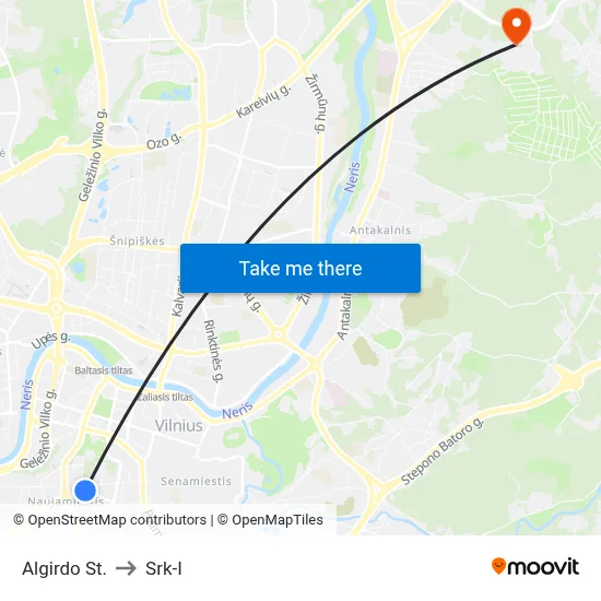 Algirdo St. to Srk-I map